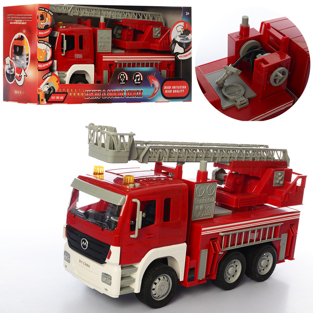 

Пожарная машина Big Vehicles C390 с лестницей и шлангом для воды. Игра в пожарных