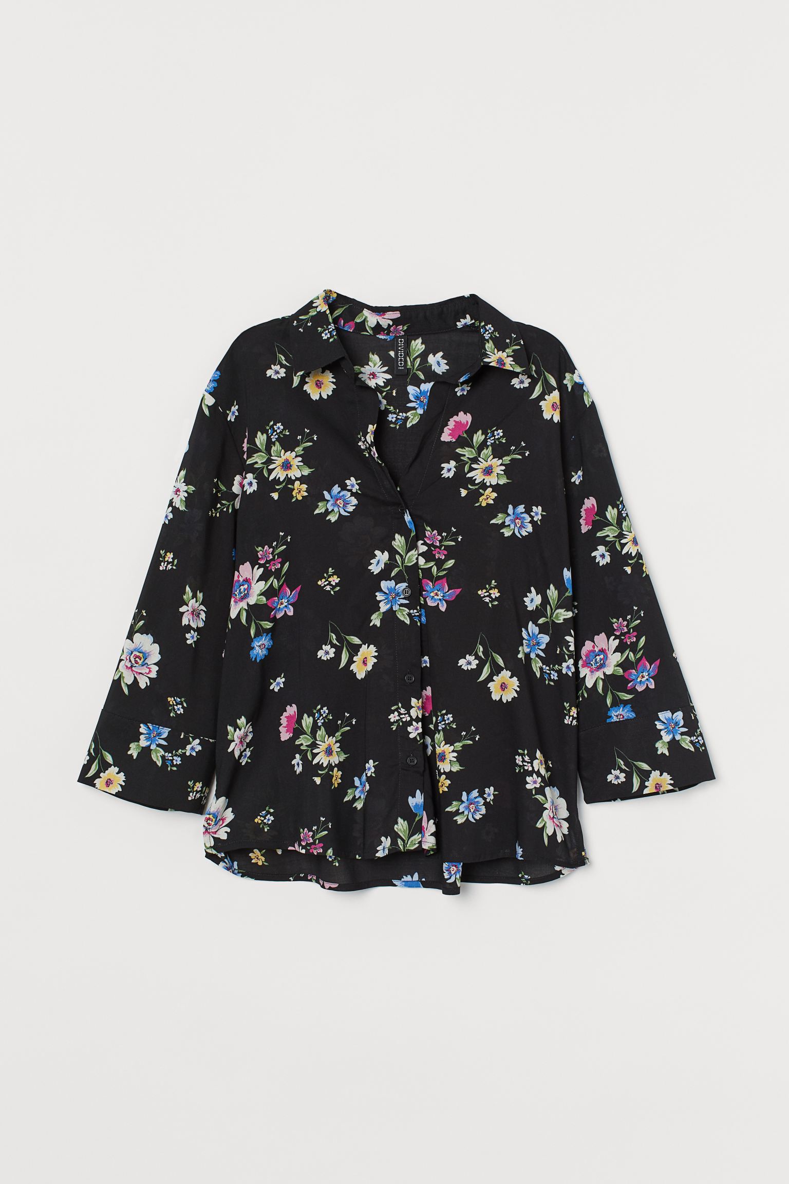 

Блуза H&M  черный цветы 27038162411, Блуза H&M 40 черный цветы 27038162411