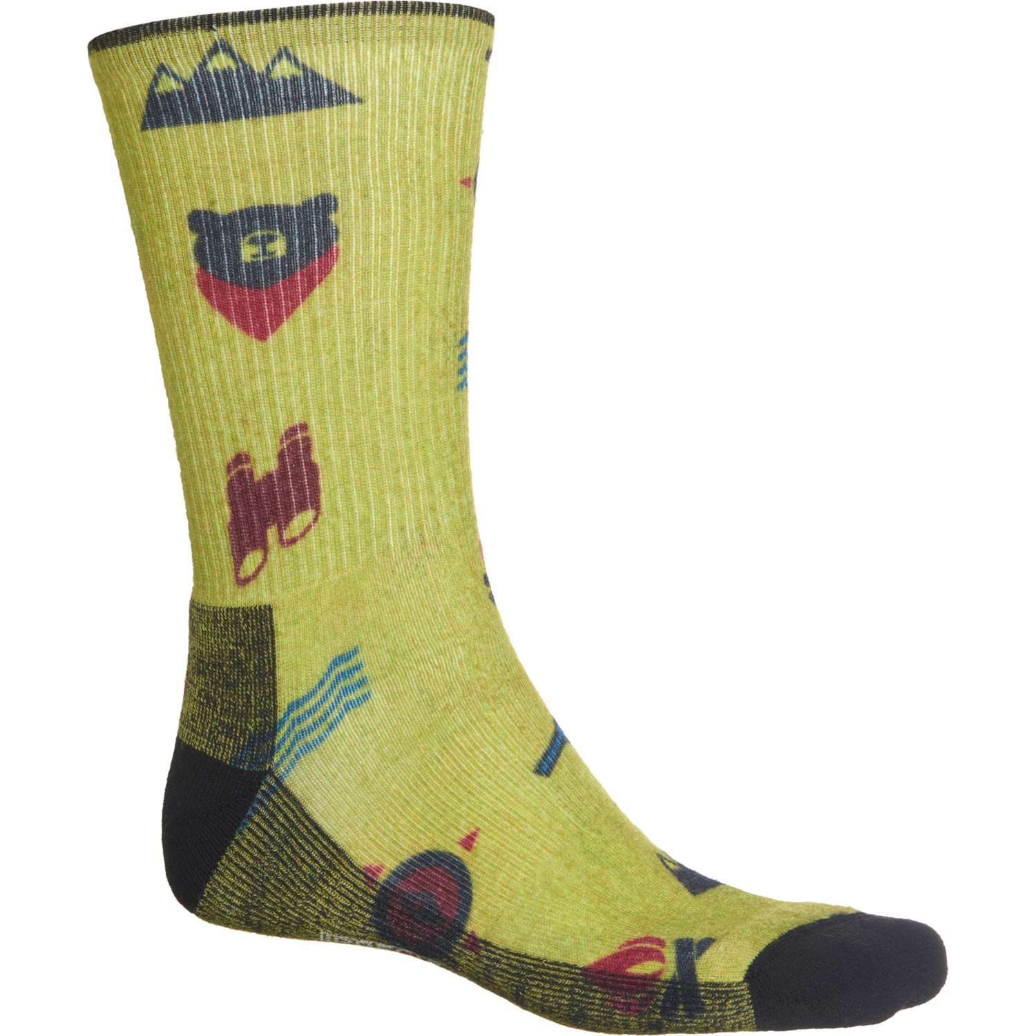 

Носки SmartWool Hike Light Bear Camp Print Hiking - Merino Wool, Crew (For Men and Women) Maize, XL (50)