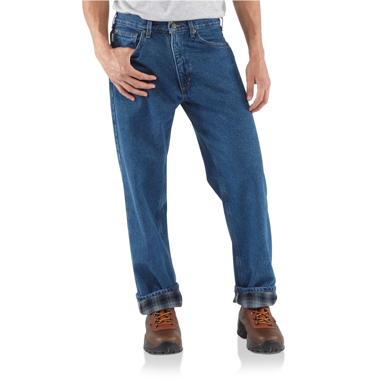 

Джинсы Carhartt B172 Relaxed Fit Flannel-Lined Jeans - Straight Leg, Factory Seconds Darkstone, 42W 32L
