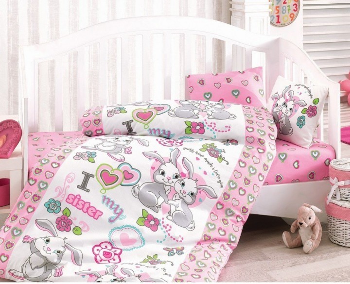 

Комплект постельного белья Cotton Box Tavsan Kardes Pembe 100*150 22233028