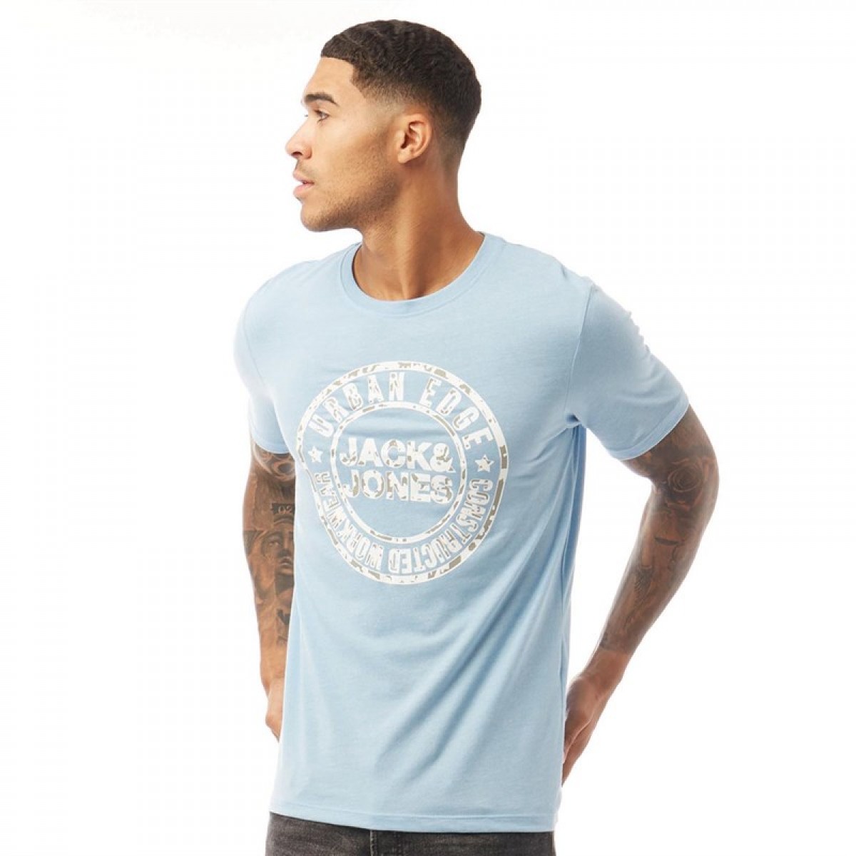 

Футболка JACK AND JONES Sirigu Neck Dusk Blue Light Blue Marl, S (44)