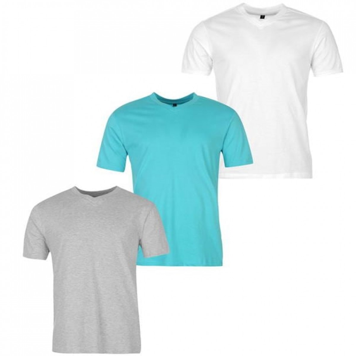 

Футболка Donnay Three Pack V Neck Wht/Aqua/GreyM, XL (50)