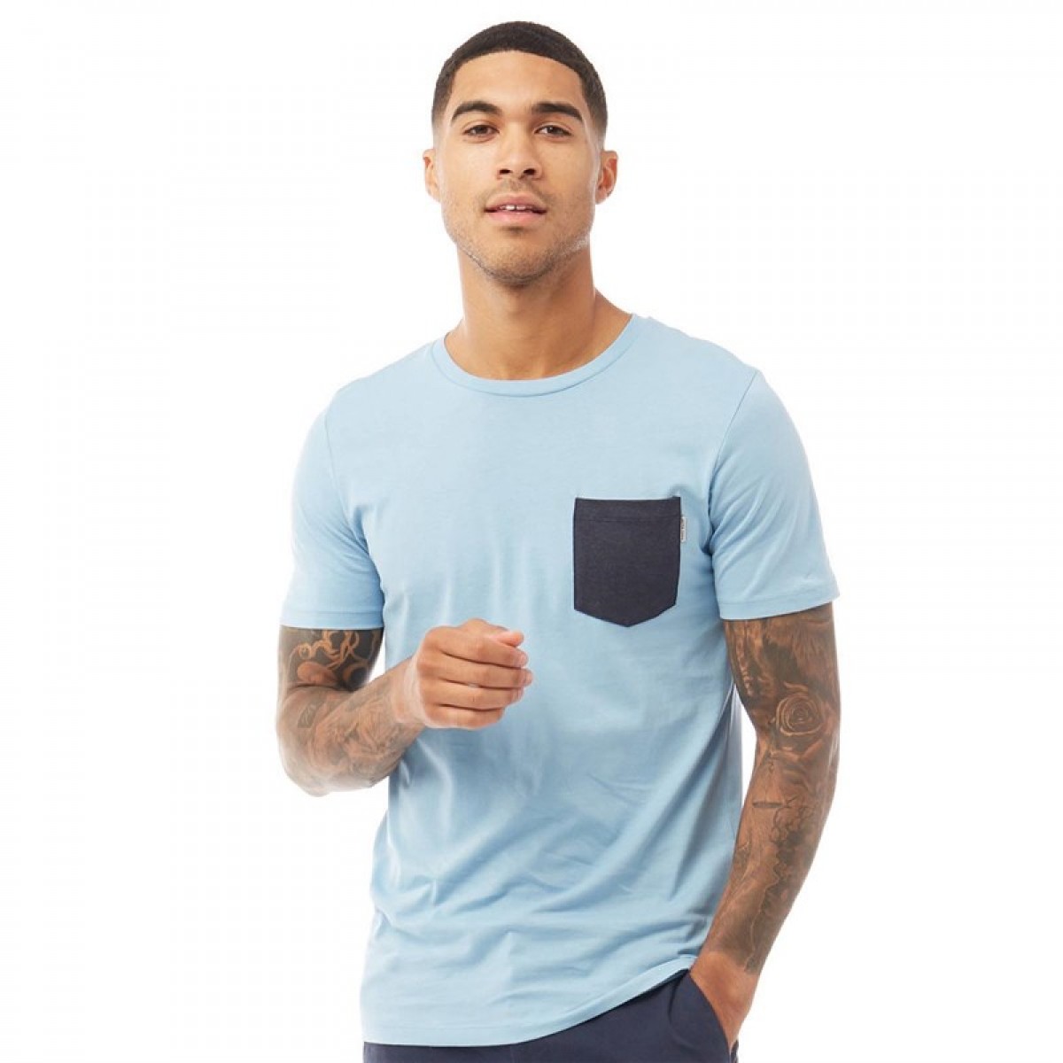 

Футболка JACK AND JONES Boston Neck Dusk Blue Light Blue, S (44)