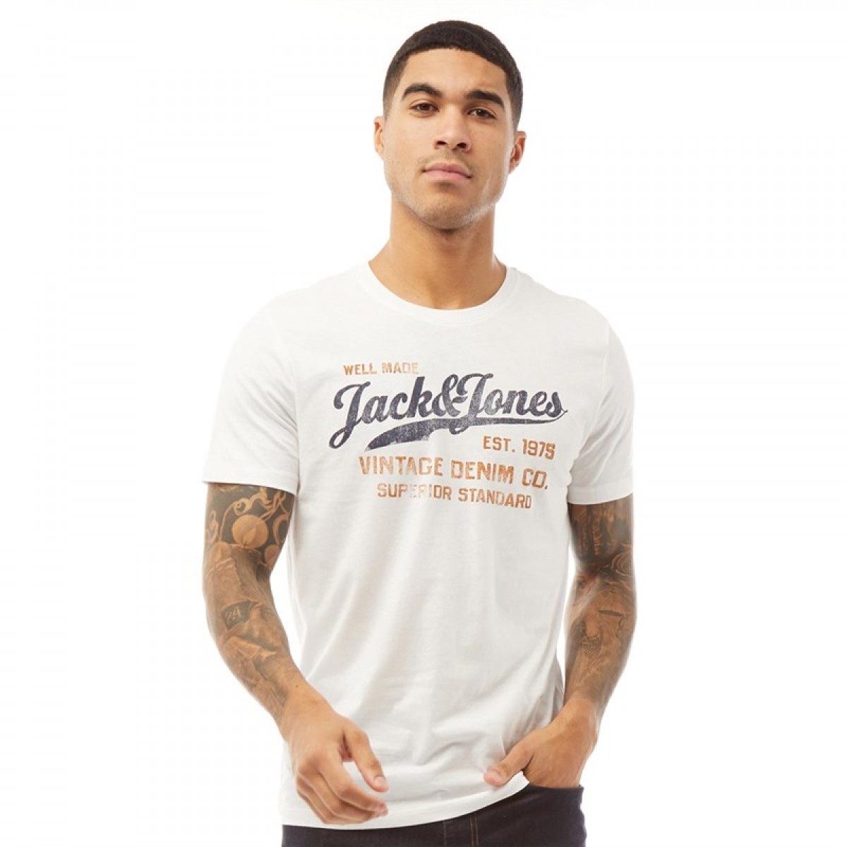 

Футболка JACK AND JONES Blubilly Autumn Neck White White, S (44)
