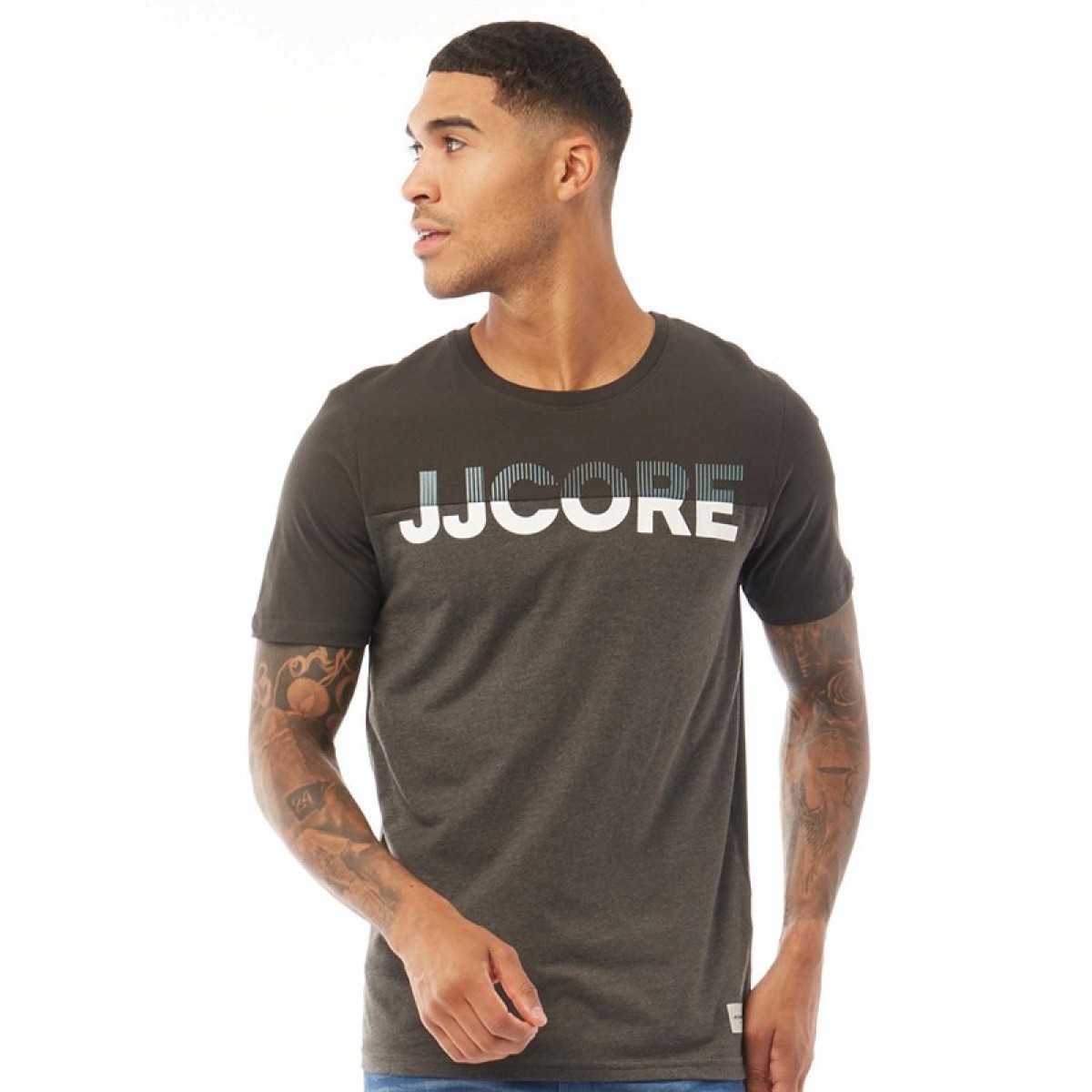 

Футболка JACK AND JONES Stally Neck Pirate Black Charcoal, M (46)