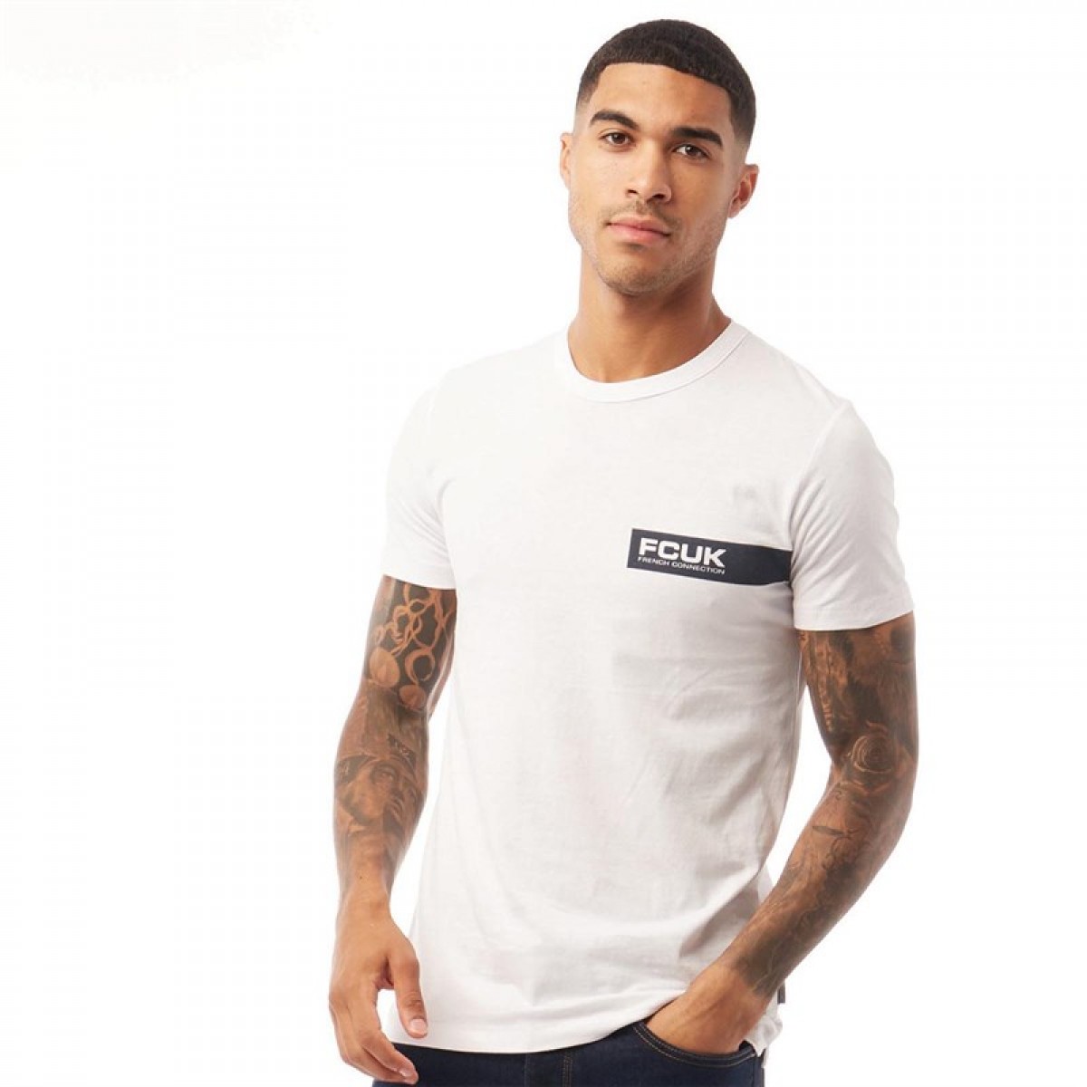 

Футболка French Connection FCUK Left Print White/Marine White, S (44)