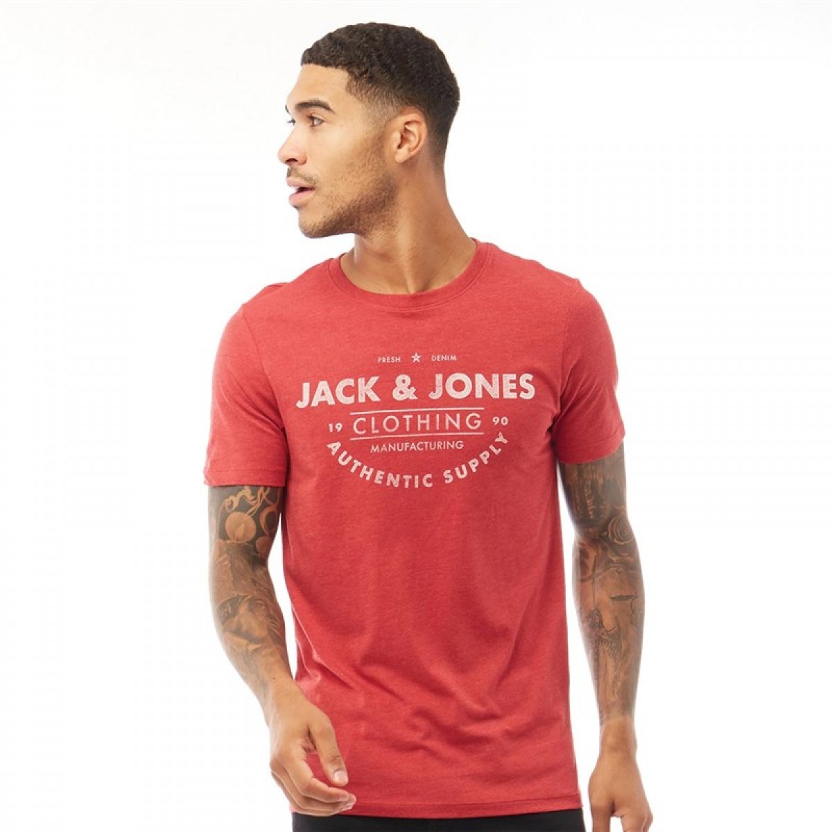 

Футболка JACK AND JONES Jeans Neck Rio Red Red, S (44)