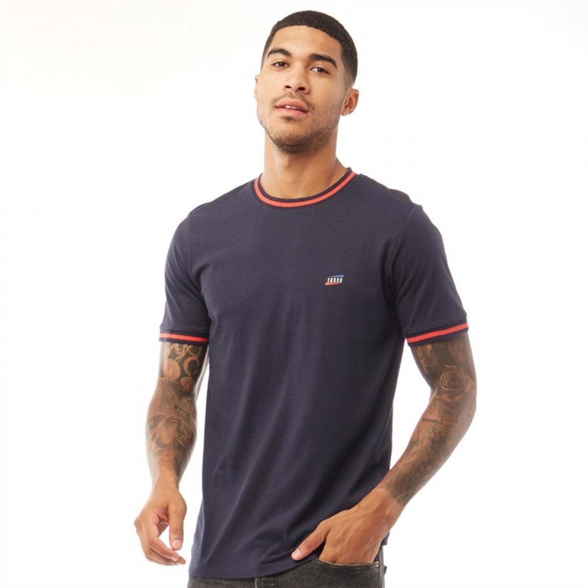 

Футболка JACK AND JONES Boris Neck On Sky Captain Dark Navy, M (46)