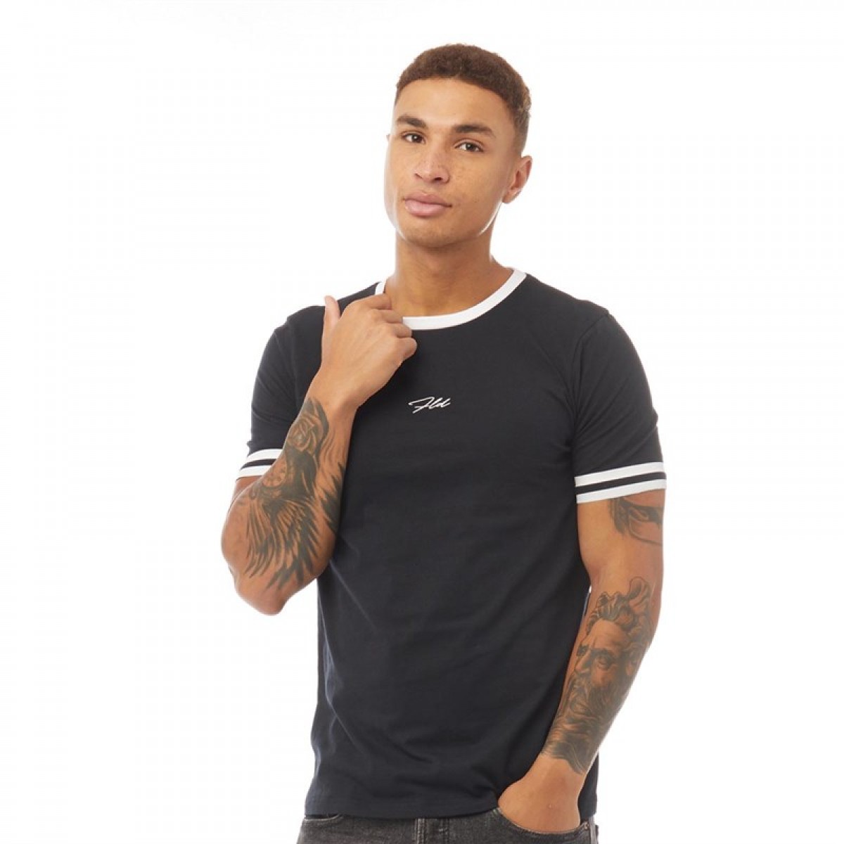 

Футболка Fluid Striped Sleeve Black/White Black, XL (50)