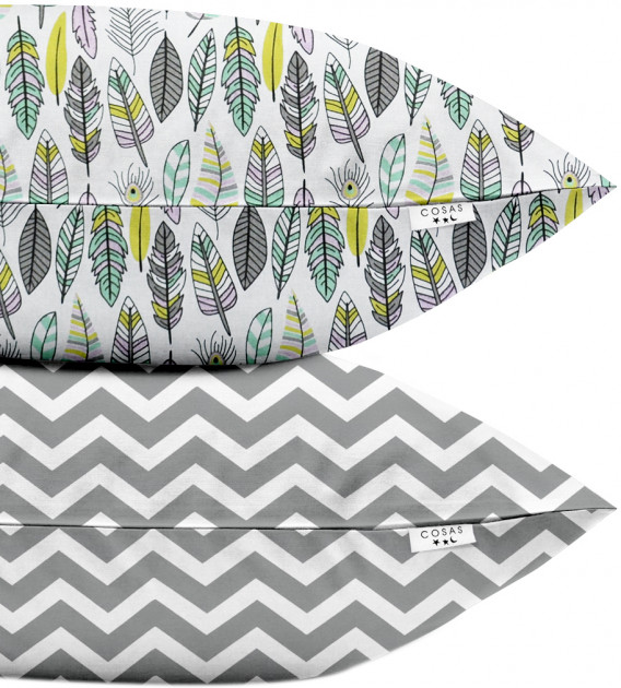 

Набор наволочек Cosas Бязь Set Pillow Fether ZigZag 40х60 см 2 шт Grey