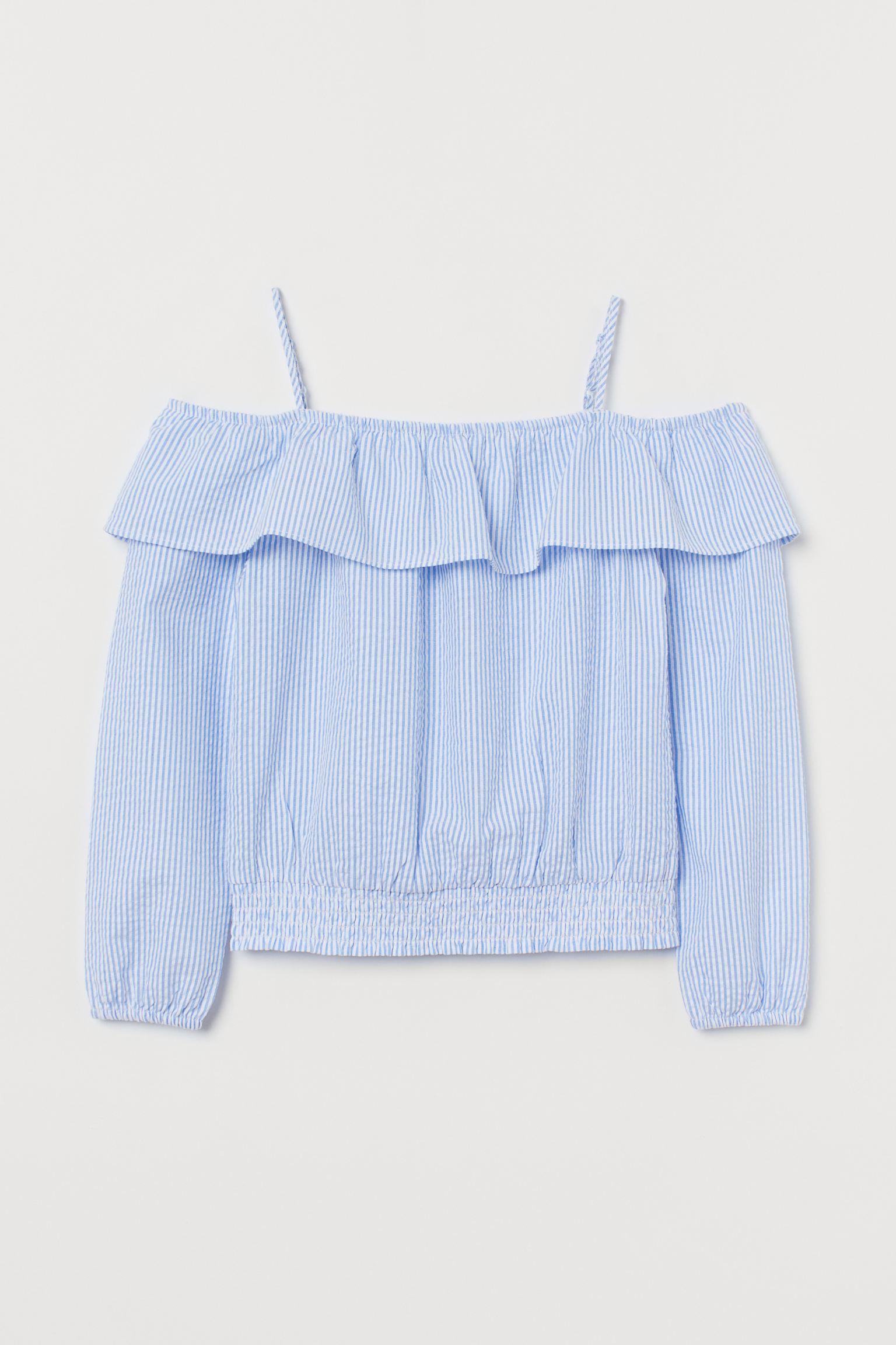 

Блуза H&M 146см голубой белая полоска 19128134151