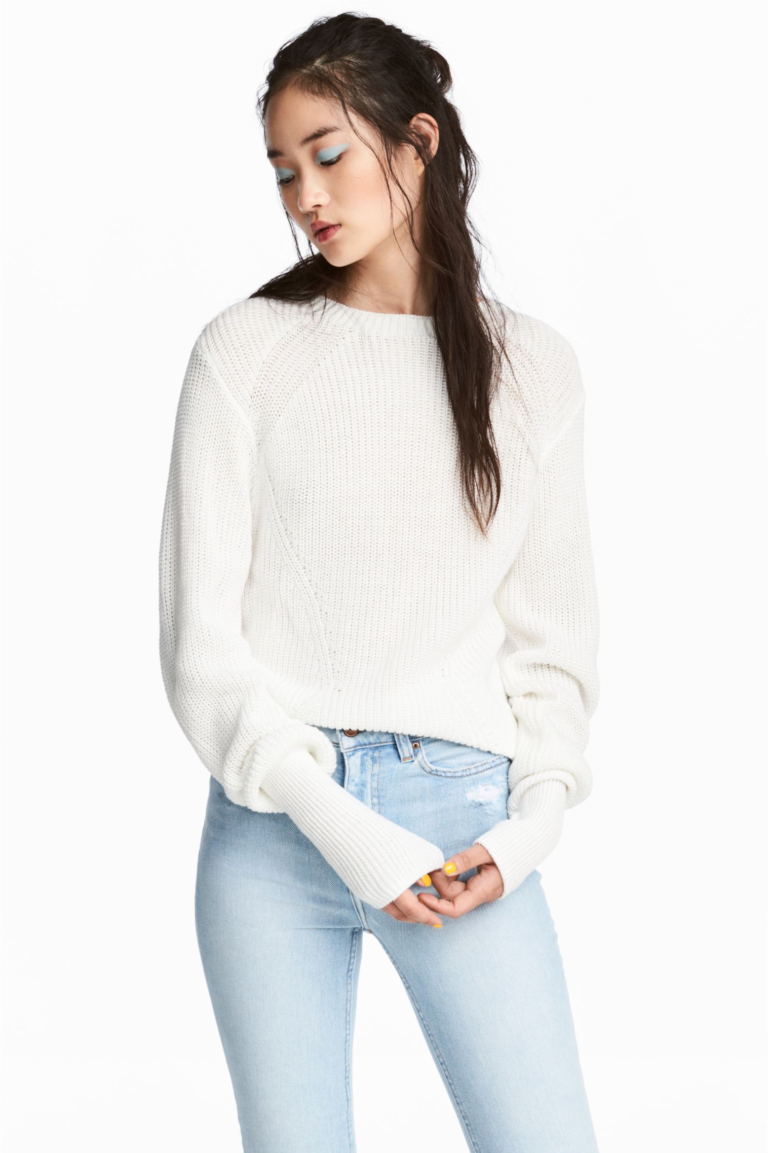 

Джемпер H&M S белый 15035195806