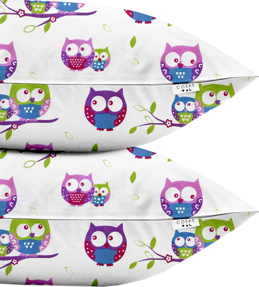 

Набор наволочек Cosas Бязь Set Pillow Owls 40х60 см 2 шт Белый