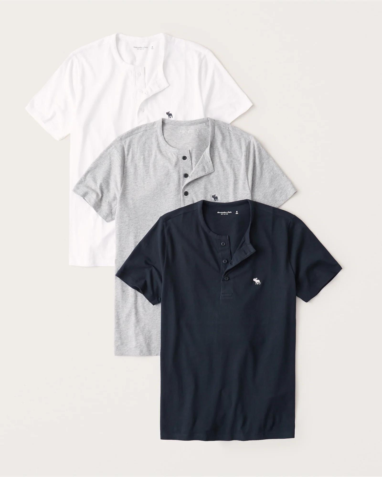 

Набор футболок (3 шт.) Abercrombie & Fitch AF8437M S Белый, темно-синий, серый