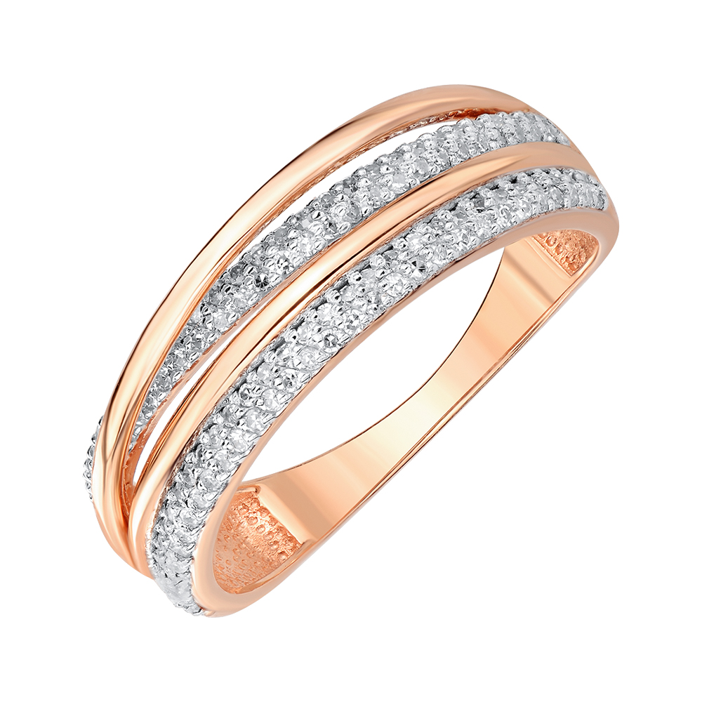 

Золотое кольцо в комбинированном цвете с бриллиантами 000146016 16 размера