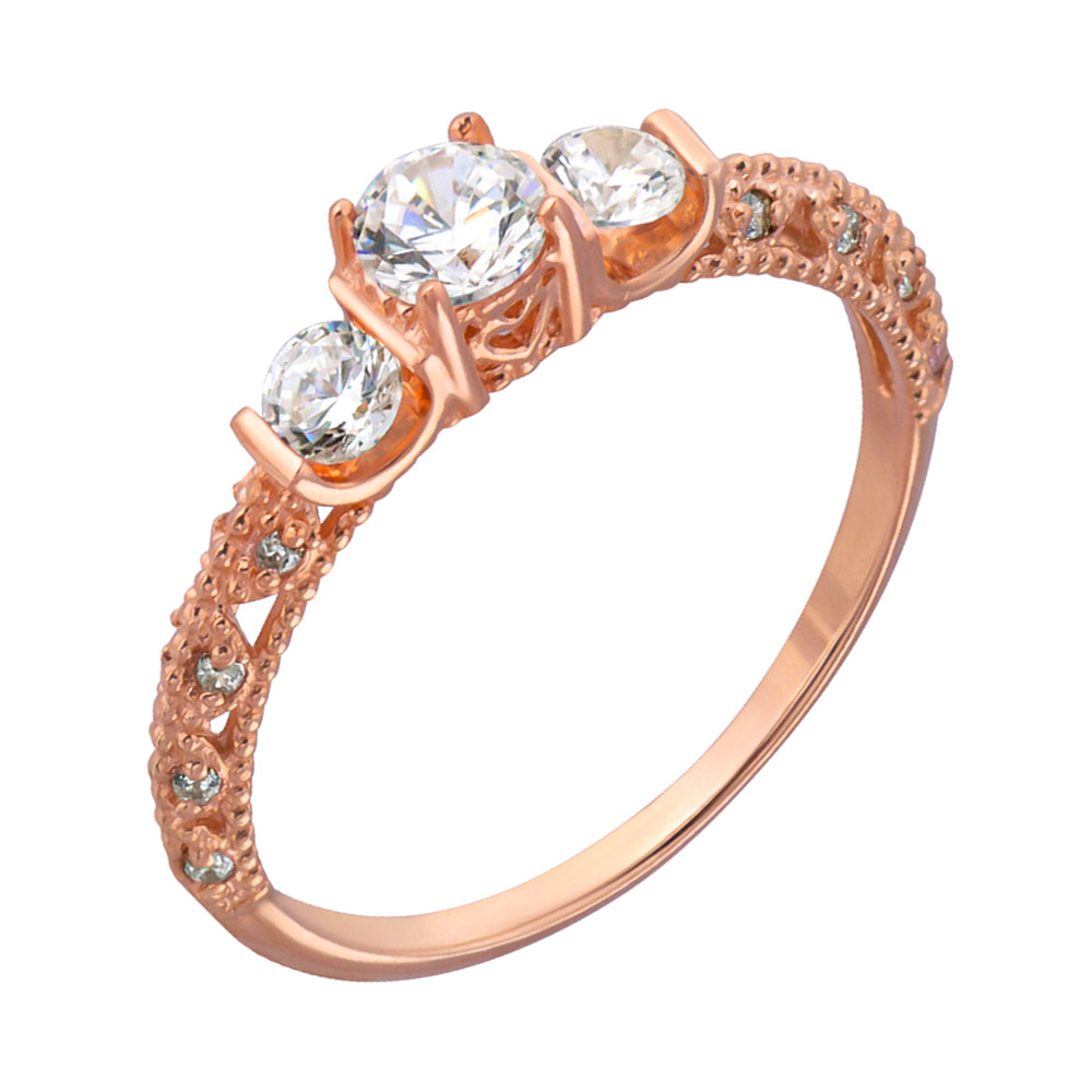 

Золотое кольцо в красном цвете с цирконием Swarovski 000127035 17 размера