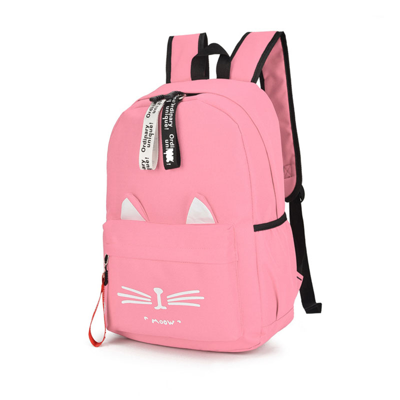 

Женский городской тканевый рюкзак Lesko Meow! 8889 Pink 20-35L