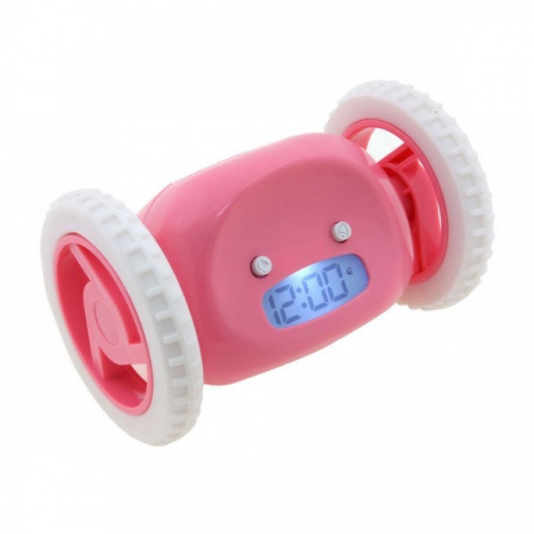 

Убегающий будильник на колесиках Pink