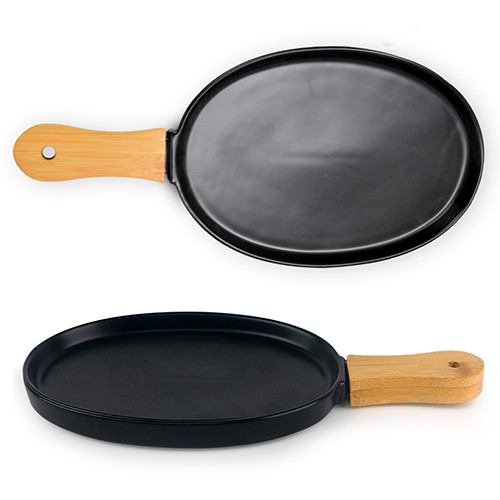 

Блюдо фарфор "Горячая сковородка" с бамб.ручкой 12" (41*20.5*3см) 2 шт