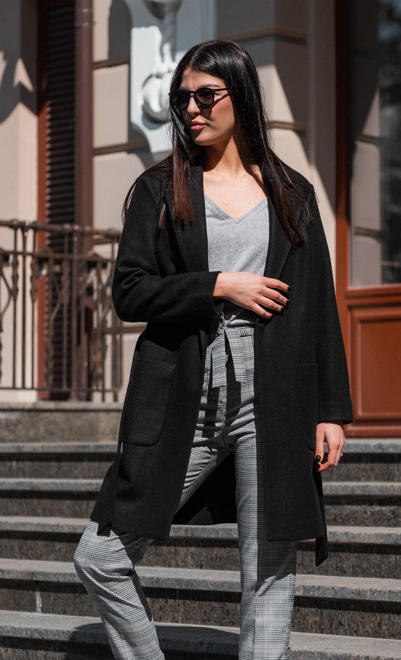 

Кардиган Wear me с поясом  Чёрный 1w/04/29, Кардиган Wear me с поясом L Чёрный 1w/04/29