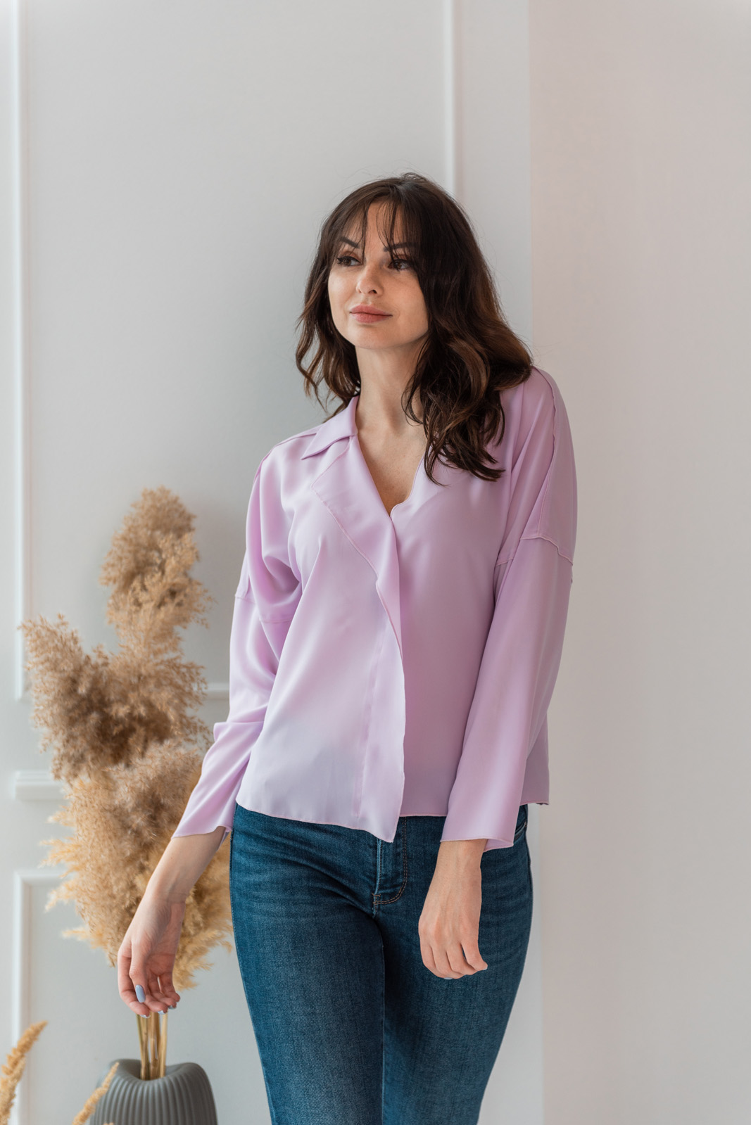 

Блуза деми Wear me с одним лацканом  Фиолетовый 1w/14/80, Блуза деми Wear me с одним лацканом L Фиолетовый 1w/14/80