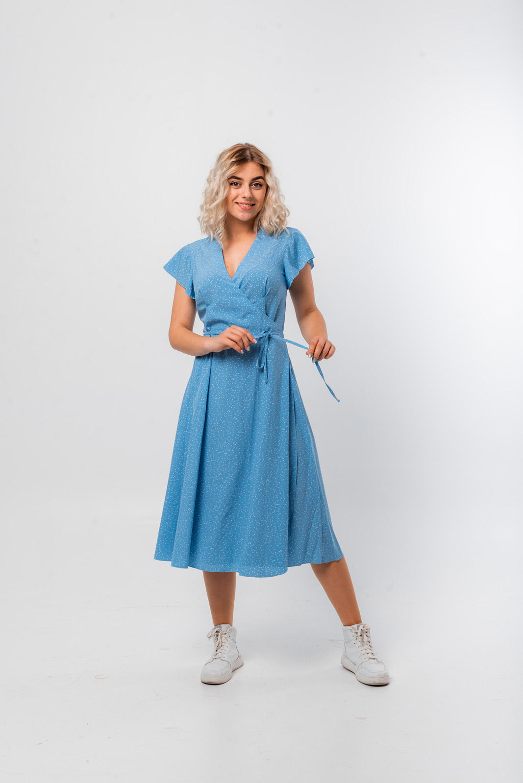 

Платье Wear me с запахом из софта XS Голубой 1w/19/70