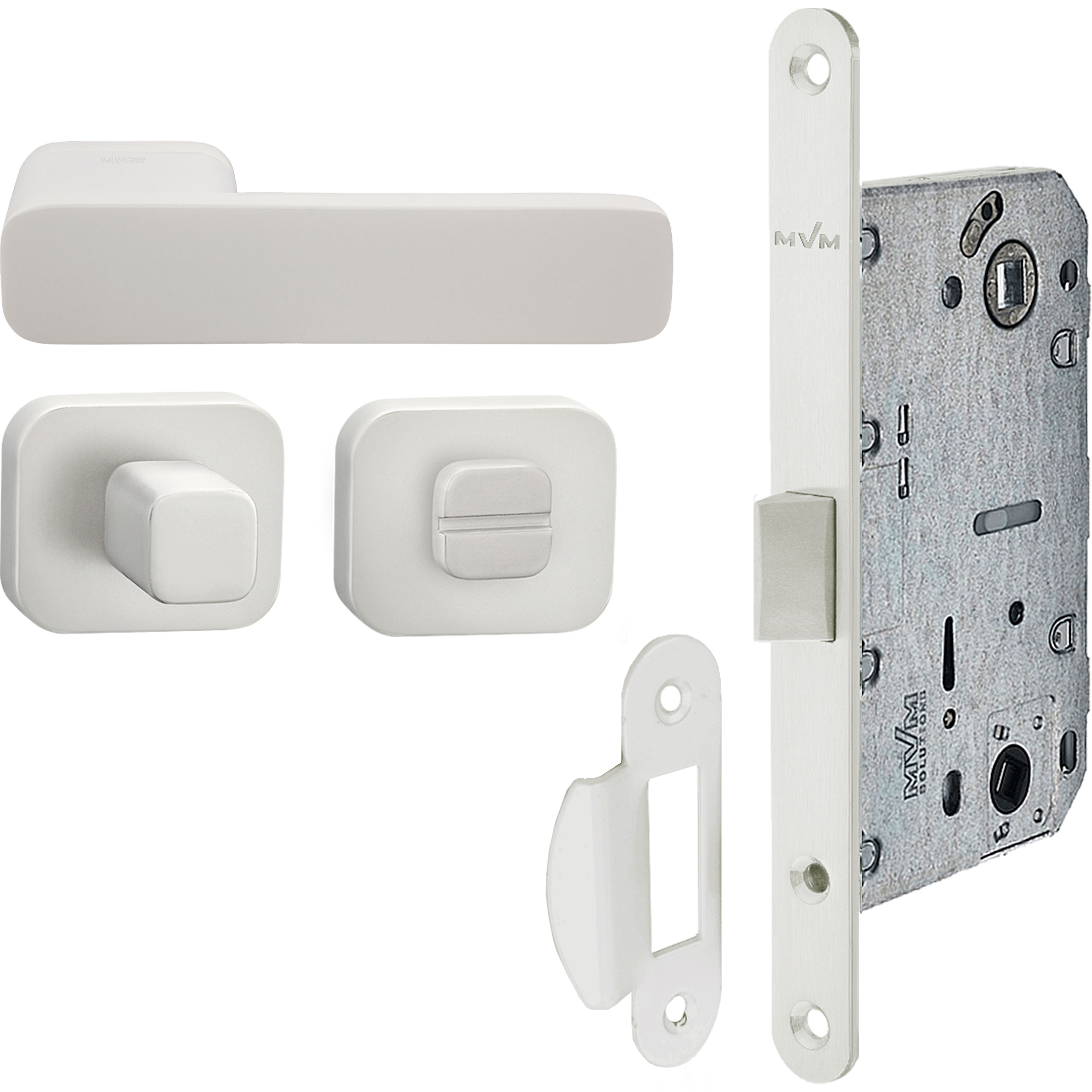 

Ручки комплект с защелкой WC Linde Hex Planum W