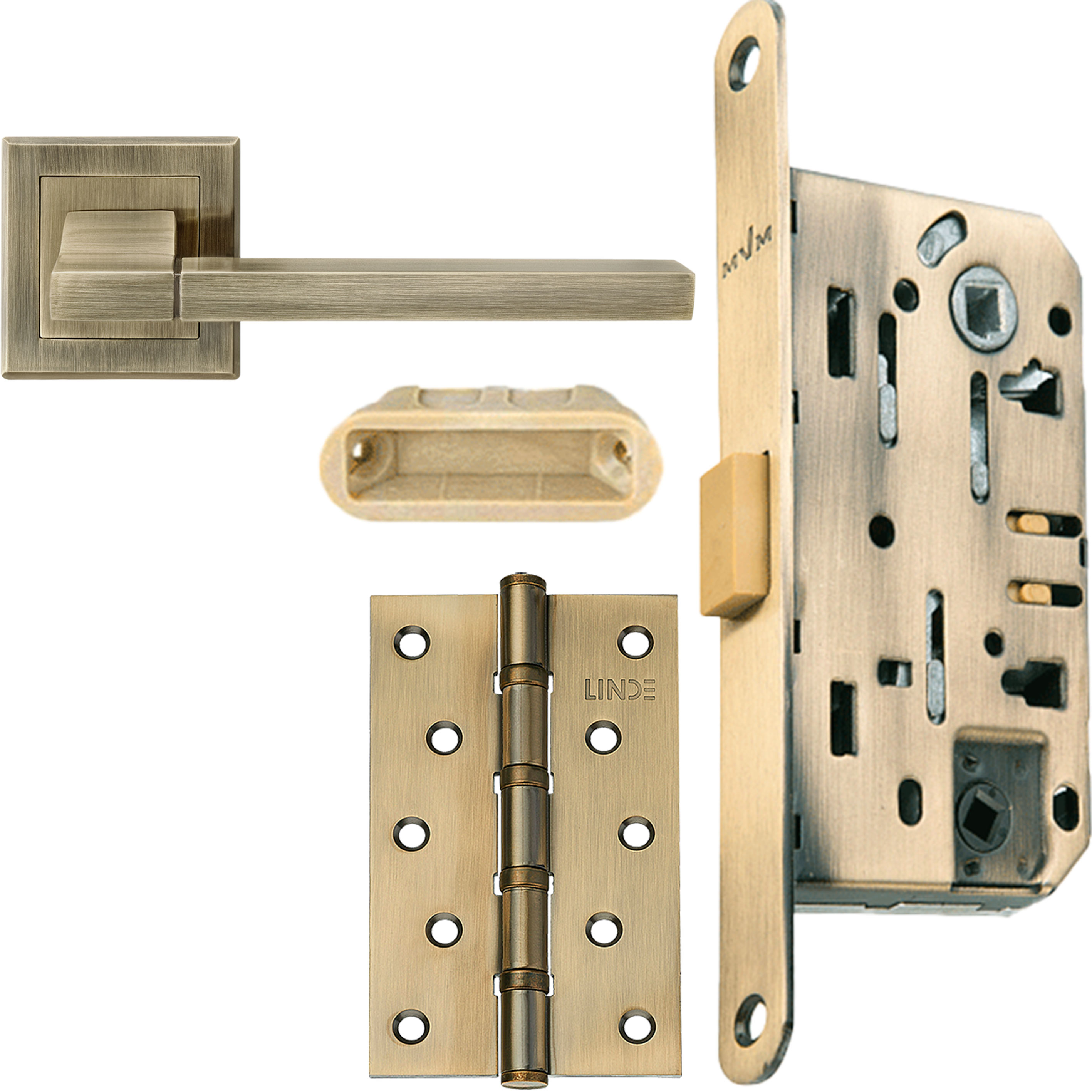 

Ручки комплект с механизмом с универсальными петлями Linde Hex Girona AB