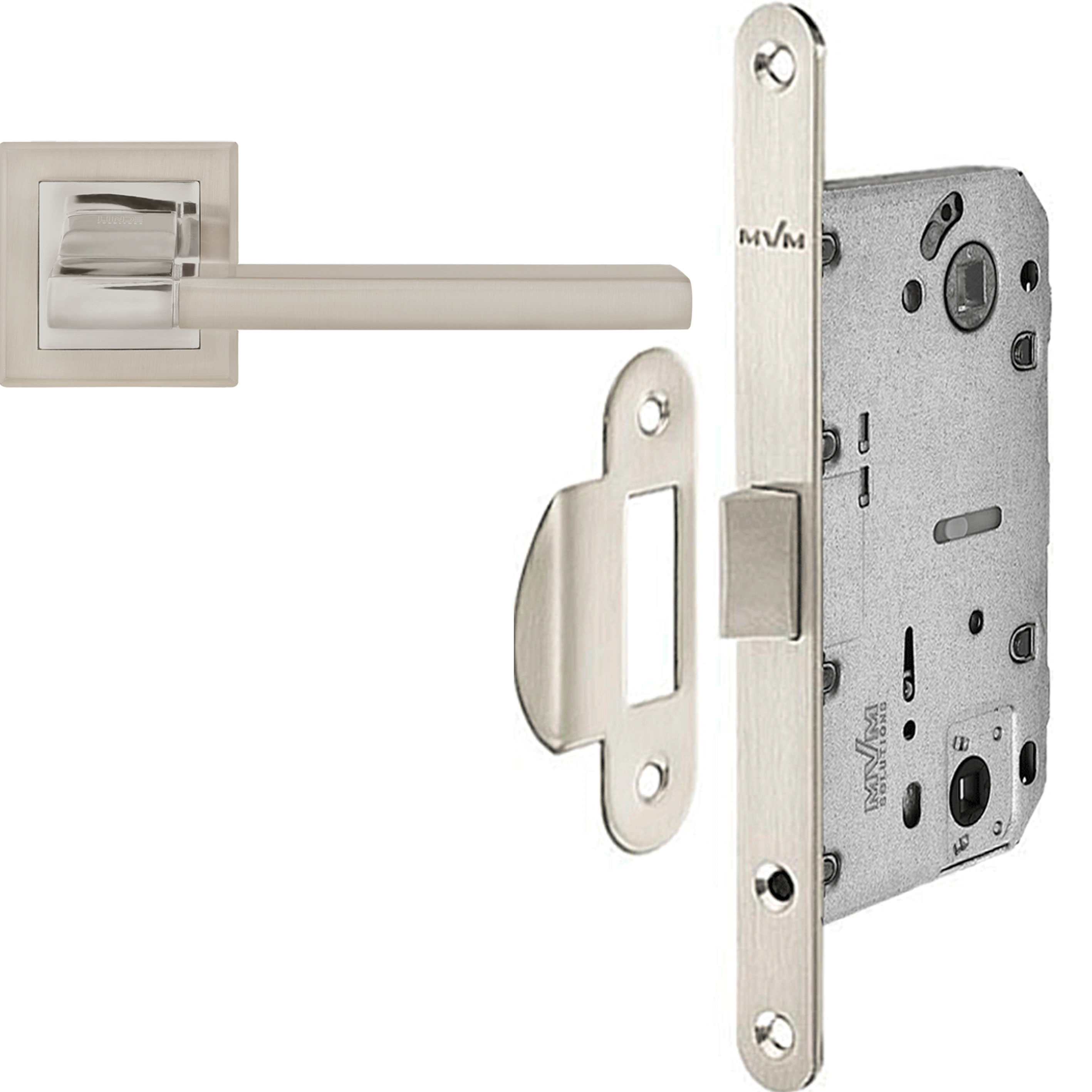 

Ручки комплект с механизмом Linde Hex Girona SN/CP