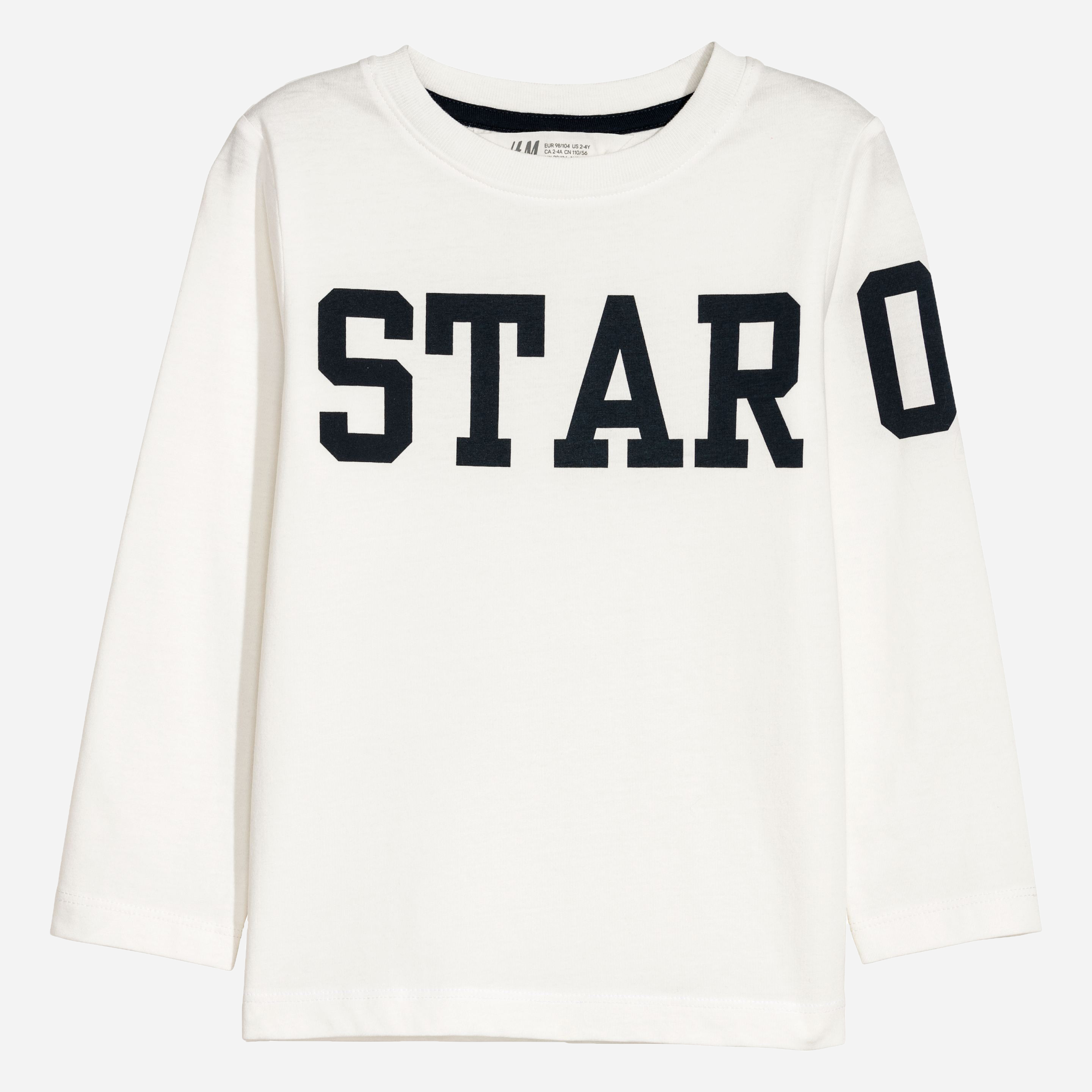 

Лонгслив H&M 0616023-7 110-116 см Белый