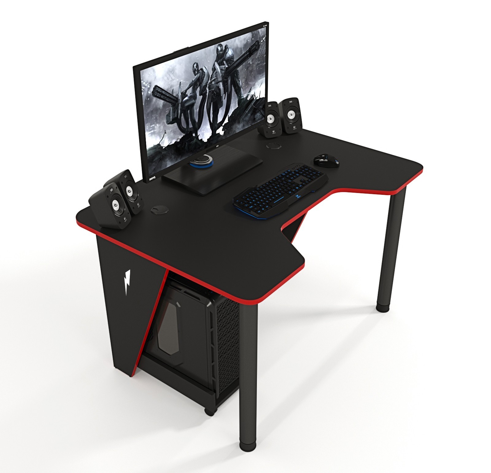 

Геймерский игровой стол ZEUS IVAR-1200 черный+красный