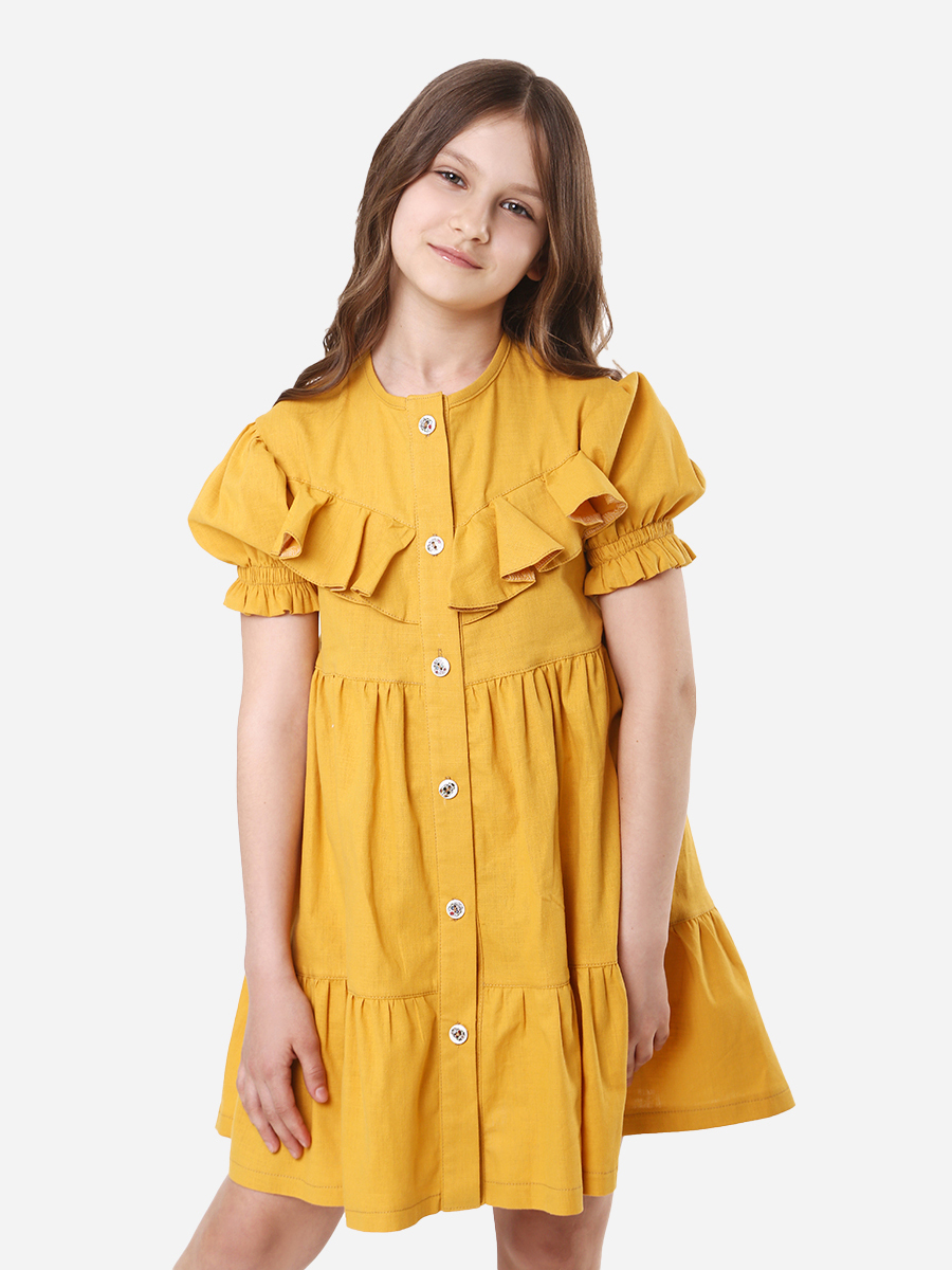 Акція на Дитяче літнє плаття для дівчинки Timbo P070643 86 см Гірчичне від Rozetka