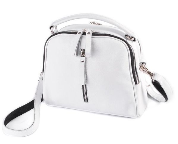 

Молодежная кожаная сумка через плечо Камелия М264 white
