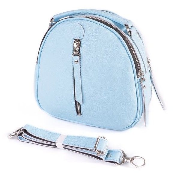 

Молодежная кожаная сумка через плечо Камелия М266 bright blue