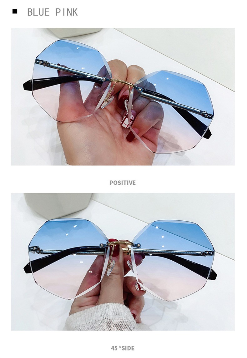 

Солнцезащитные очки женские Yooske с защитой UV400 без оправы (безрамочные) Синий