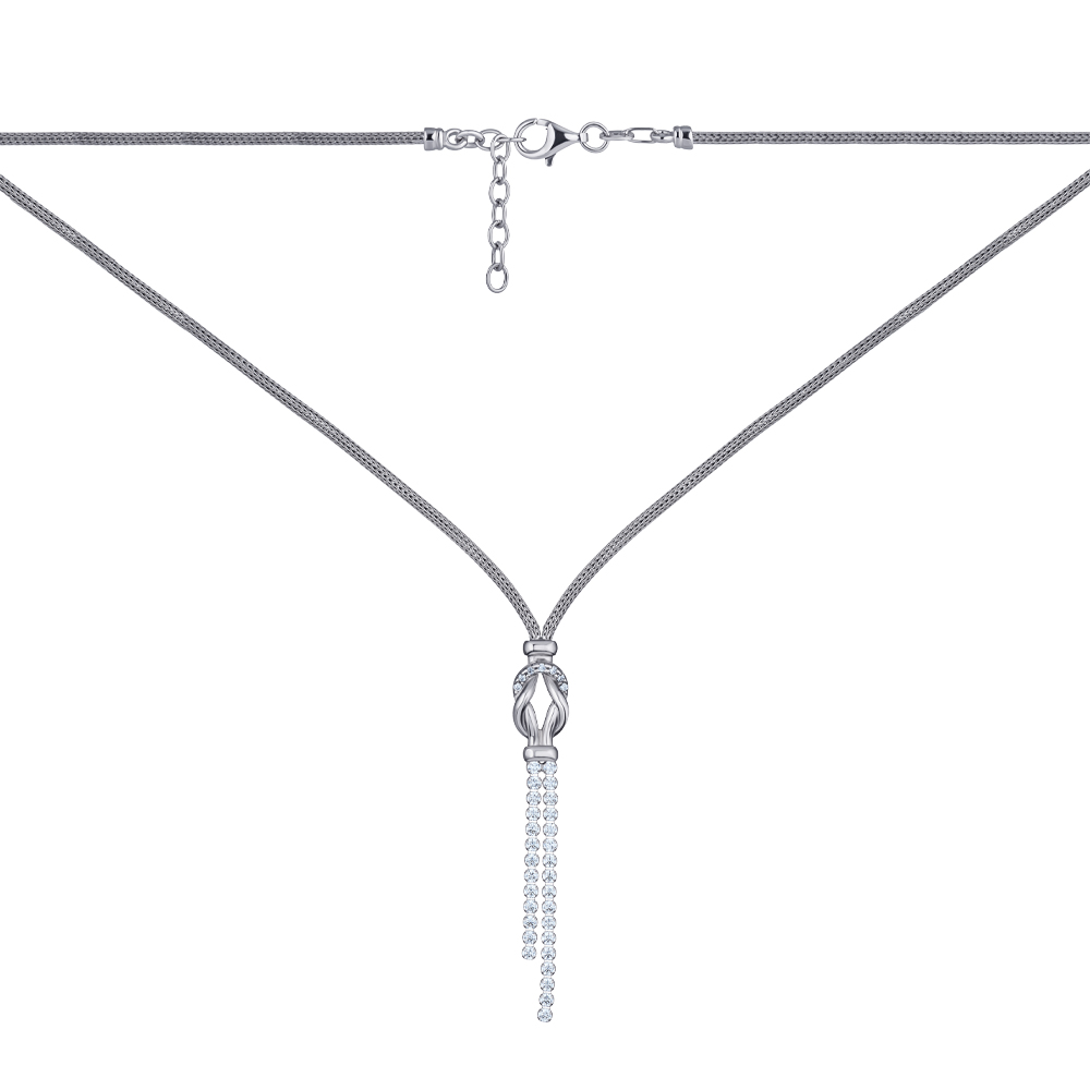 

Серебряное колье с фианитами 000147391 40 размера