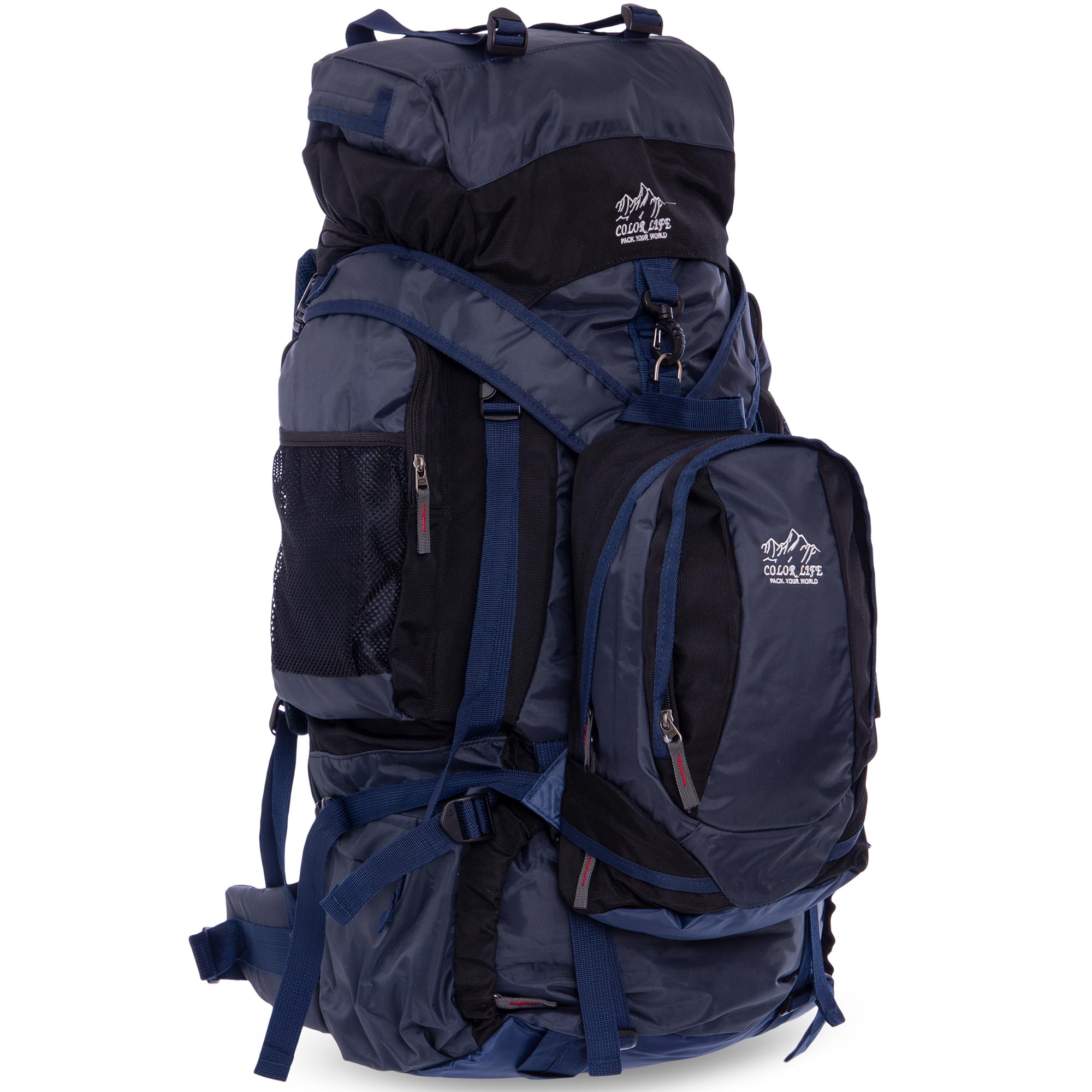 

Рюкзак-трансформер 2в1 для туризма V-95л COLOR LIFE blue-black 159