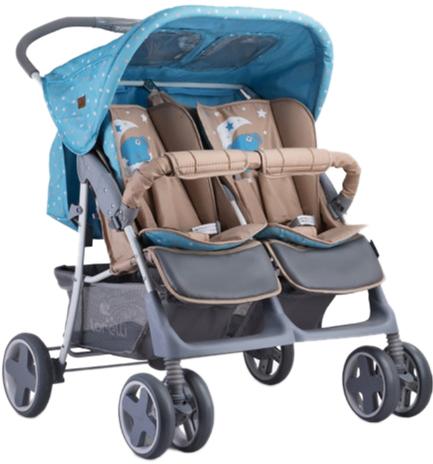 

Коляска для двойни Bertoni (Lorelli) Twin Blue/Beige Moon Bear (TWIN- blue/beige moon be)