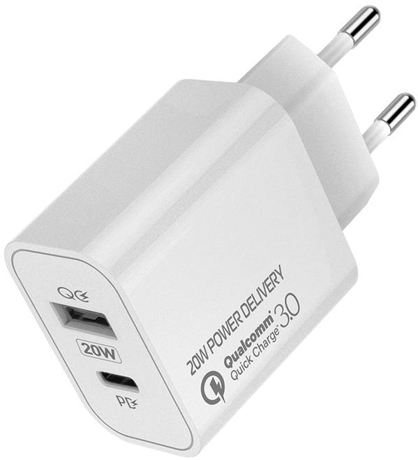 

Сетевое зарядное устройство СolorWay (Type-C PD + USB QC3.0) (20W) V2 White (CW-CHS025QPD-WT)