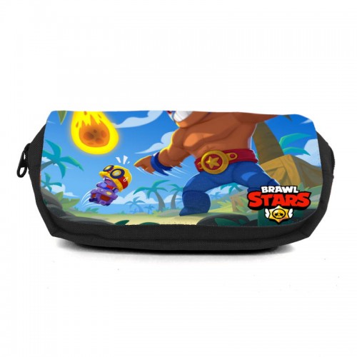 

Школьный пенал Бравл Старс органайзер универсальный (Brawl Stars - 0046) черный