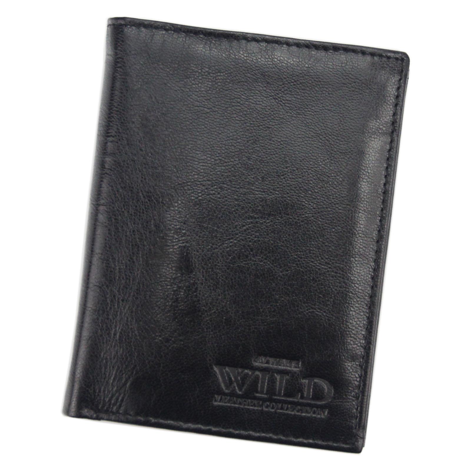 

Мужской кожаный кошелек Wild N4-VTK Черный