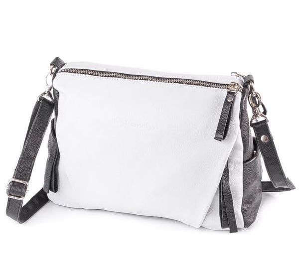 

Женская кожаная сумка Камелия м274 white/black