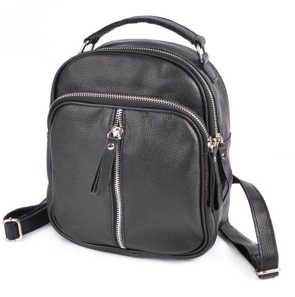 

Женская кожаная сумка-рюкзак Камелия М242 black