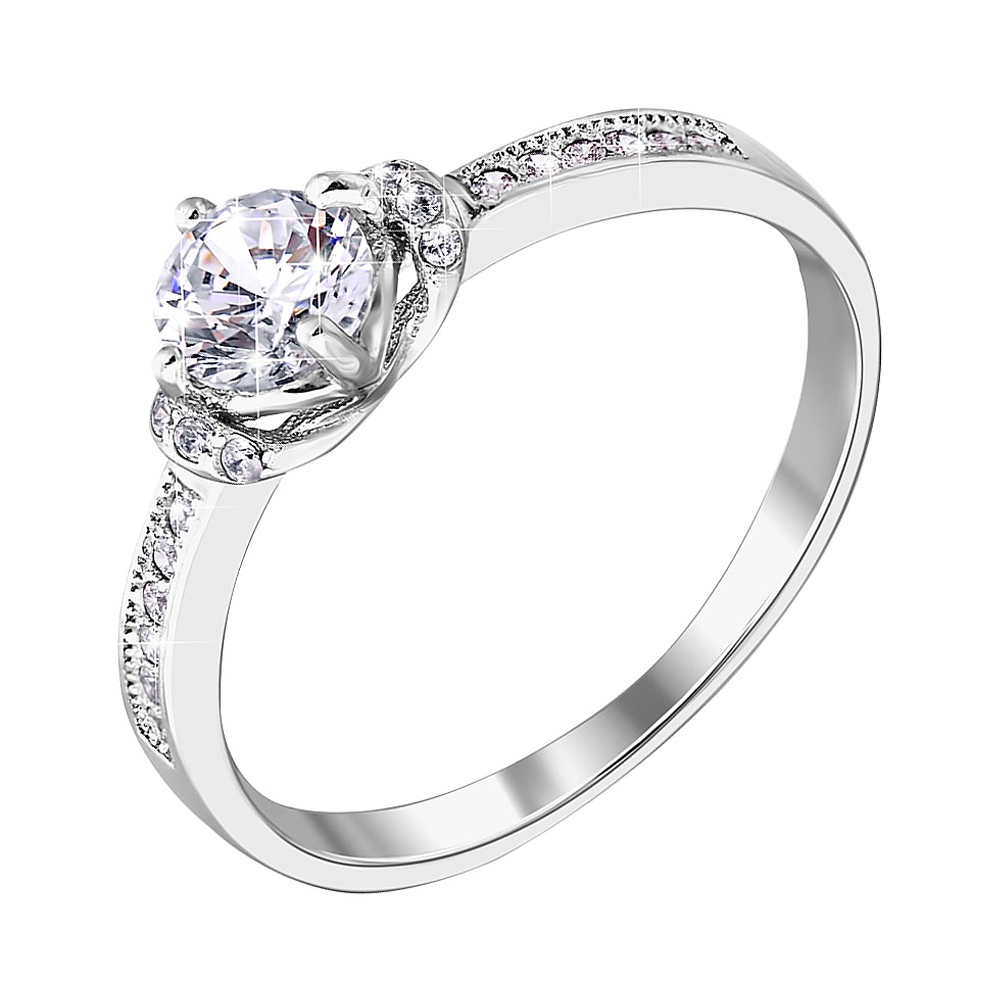 

Серебряное кольцо с цирконием 000122619 18 размера