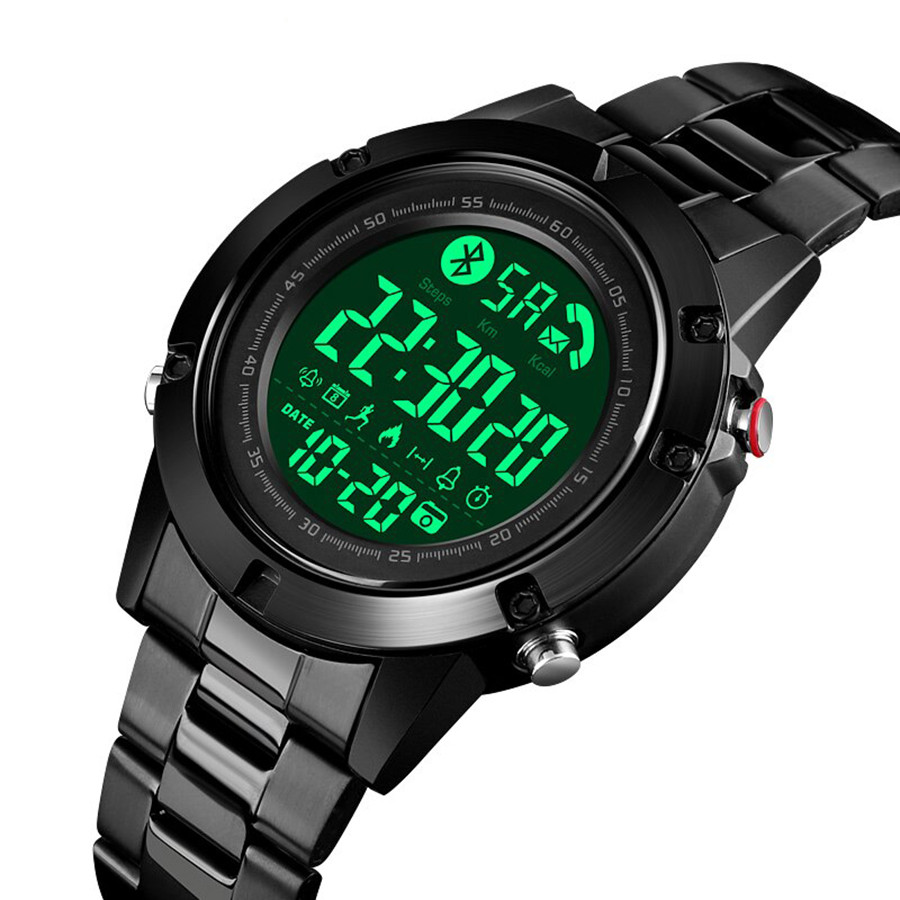 

Мужские часы Smart Skmei 1500 - Bluetooth Steel 5 bar Черные