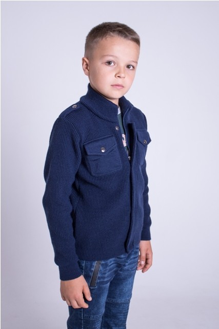 

Кофта Maksim & Liza школьная трикотажная вязаная 140 см синий