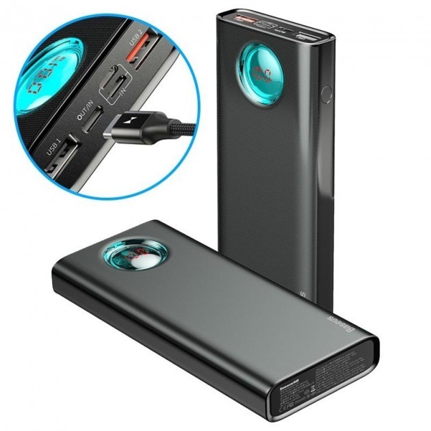 

Павербанк Baseus 20000 мАч Power Delivery/Quick Charge 3.0 18W black