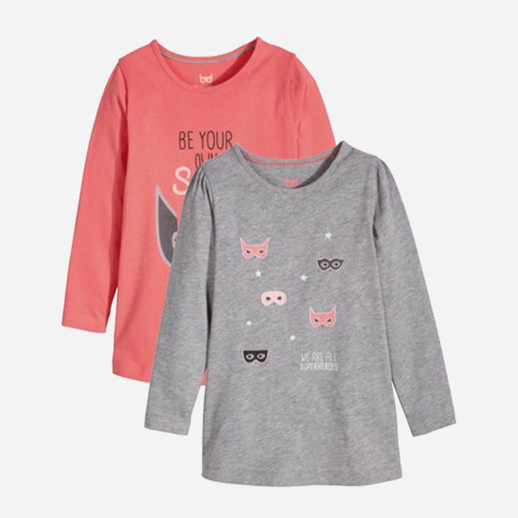 

Футболка с длинными рукавами Pepperts LID52036 86-92 см 2 шт Серый/Розовый