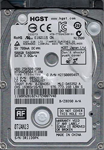 

Жксткий диск HGST 2.5 Hitachi Travelstar Z5K500 500Gb (HTS545050A7E380), Б/У